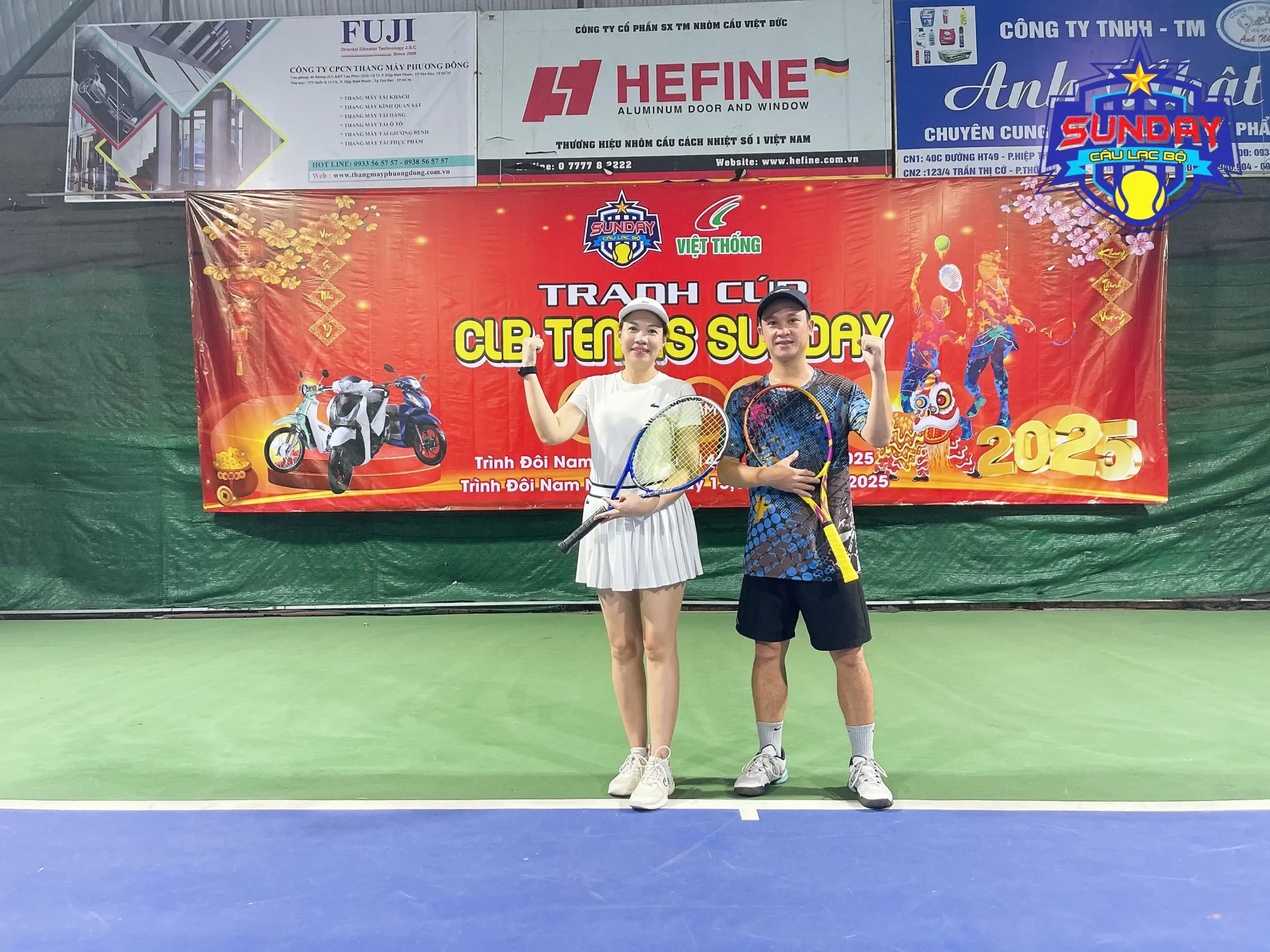Giải Tennis Tranh Cúp CLB Sunday – Cặp đôi vô địch ngày 13-01-2025
