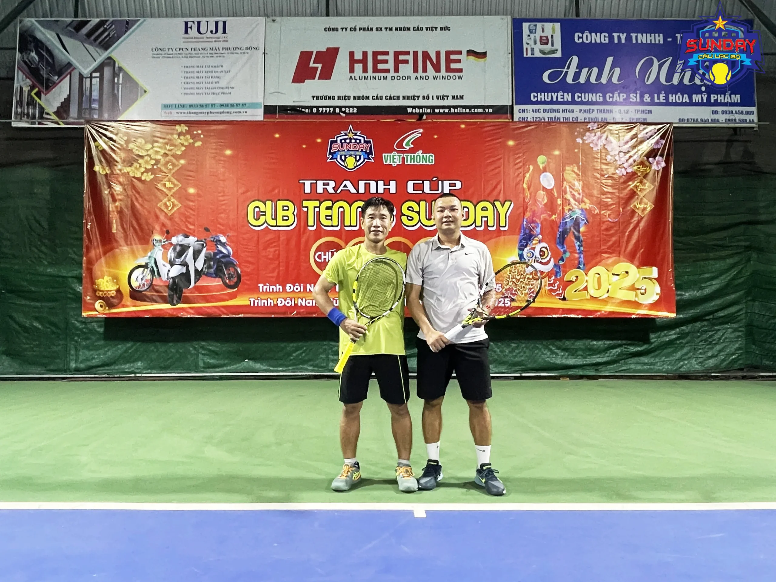 Cặp đôi trung kết Giải Tennis Tranh Cúp CLB Sunday nhánh 1 ngày 14 tháng 01 năm 2025