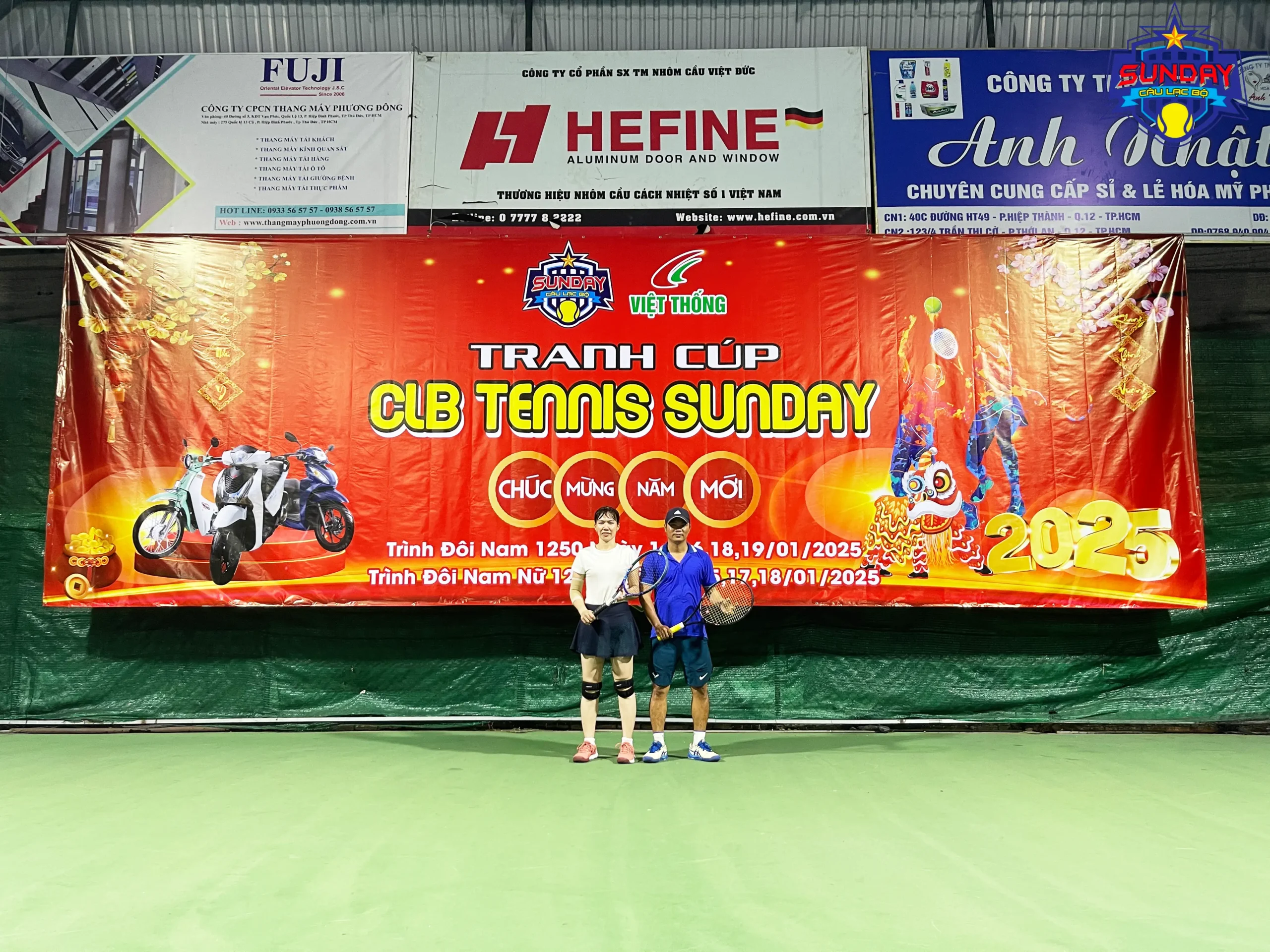Giải Tennis Tranh Cúp CLB Sunday – Cặp đôi vô địch ngày 15-01-2025