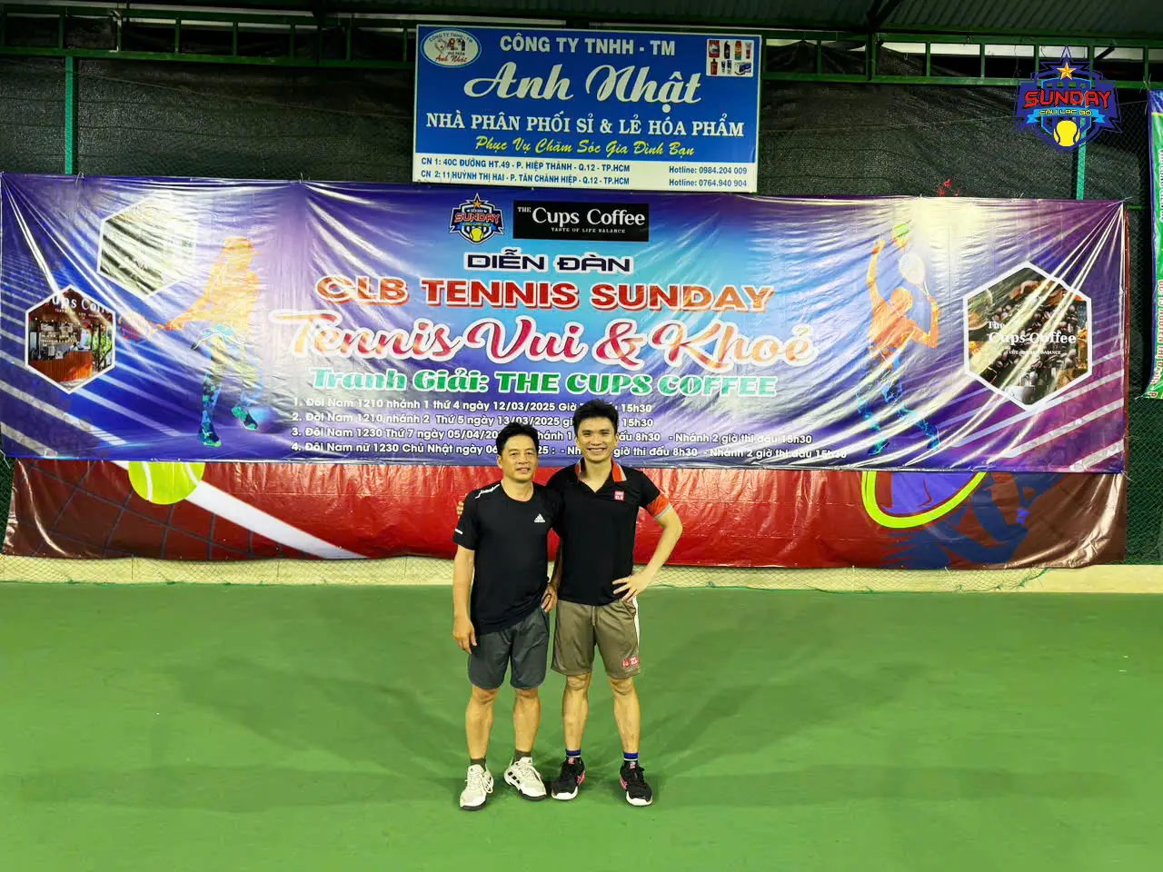 Tennis sunday giải tennis vui và khỏe cập đôi vô địch ngày 12th03nam2025